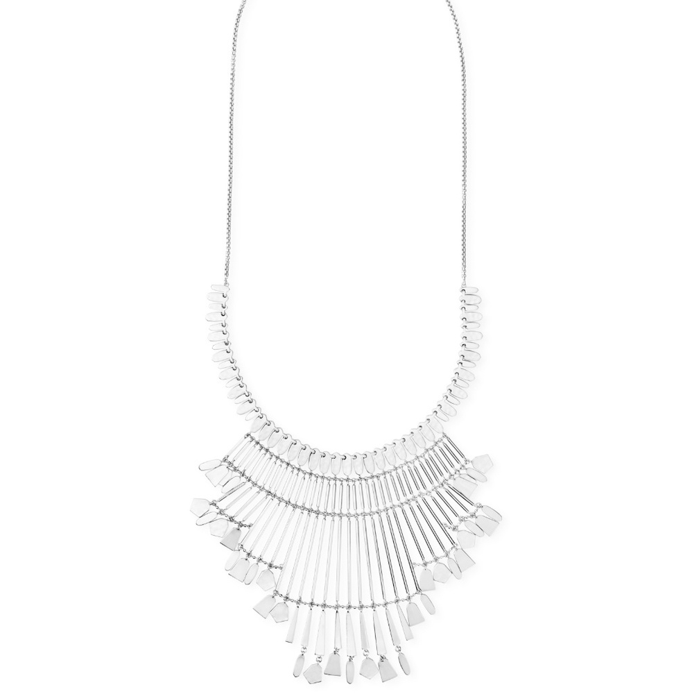 Lena Statement Necklace In Bright Silver